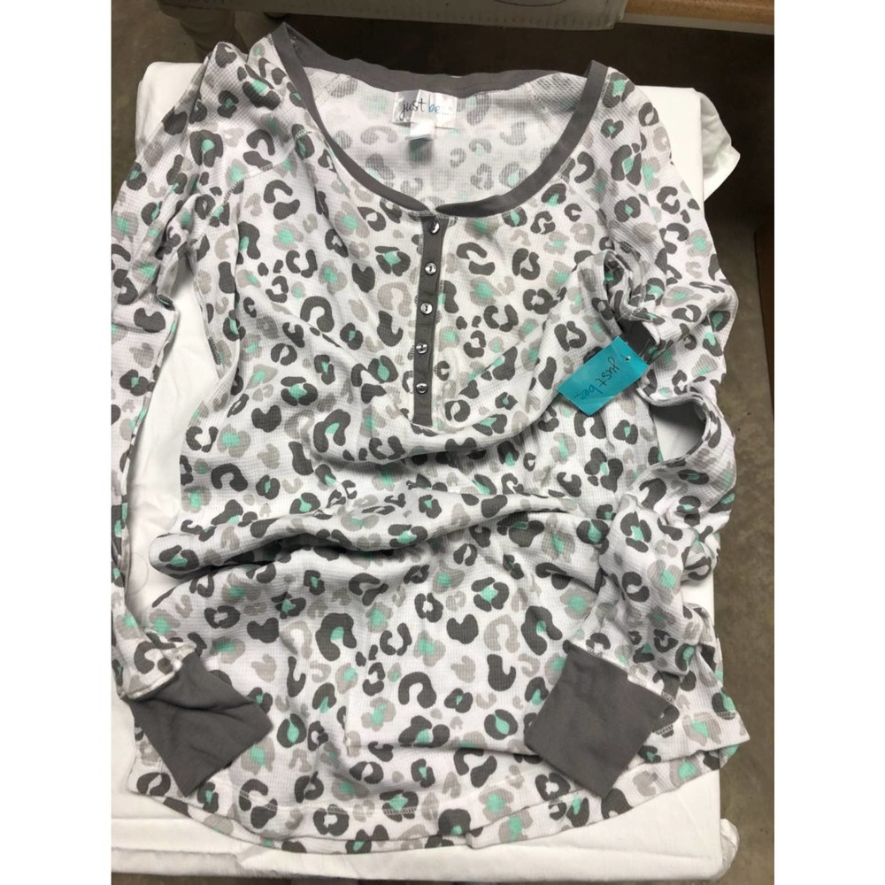 Cheetah Print Thermal Sleepwear Gown Sz Small